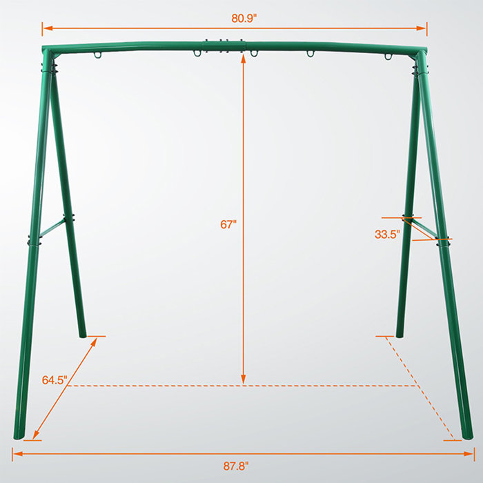 Klo Kick 440lbs Extra Large Metal Swing Frame with 5 Hanging Hooks, Heavy Duty AFrame Swing